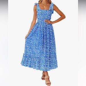 Floral Square Neck Maxi Dress